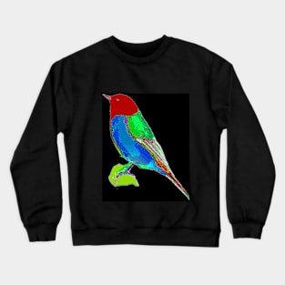 Abstract Electric Blue Breasted Bird Crewneck Sweatshirt